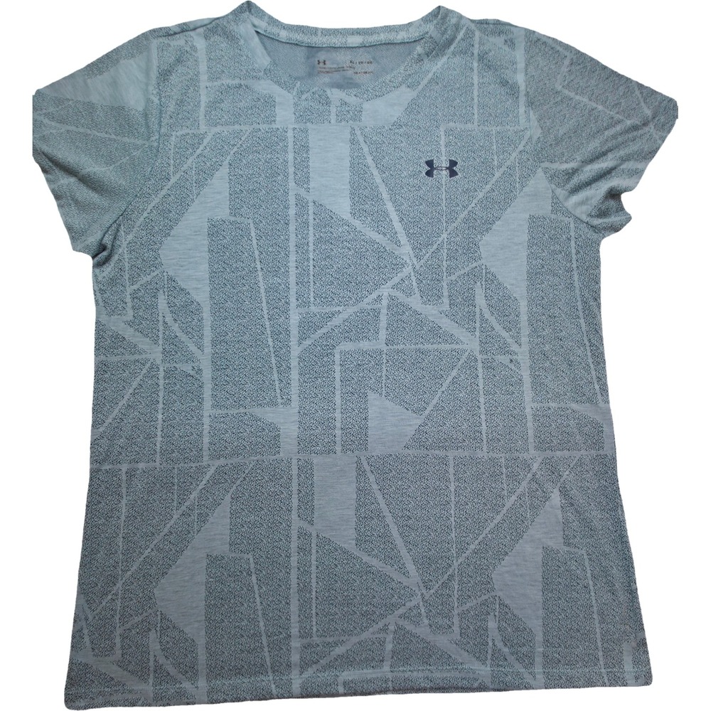 Under Armour T-Shirt Mens XL Blue HeatGear Geometric Print Loose Fit